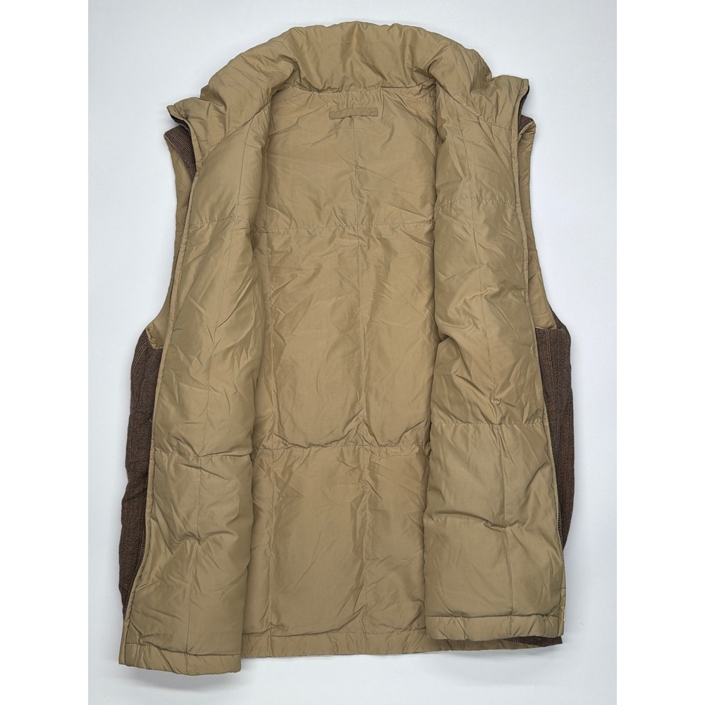 Eddie Bauer Mens Reversible Puffer Vest Size M Brown Tan Quilted Full Zip - Picture 6 of 10